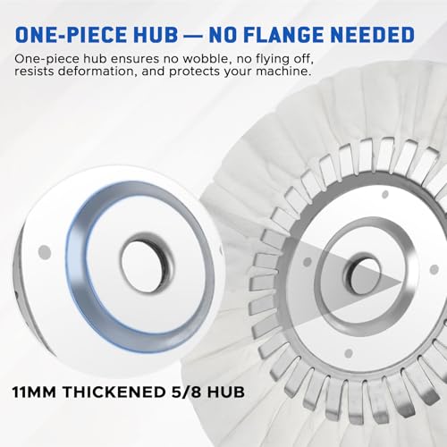 10PCS 8'' Aluminum Polishing Kit for Angle Grinder – Cotton Polishing Wheel, Polishing Compounds and Aluminum Metal Polishing Wheel Kit for Mirror Finish on Stainless Steel, Chrome, Wheels