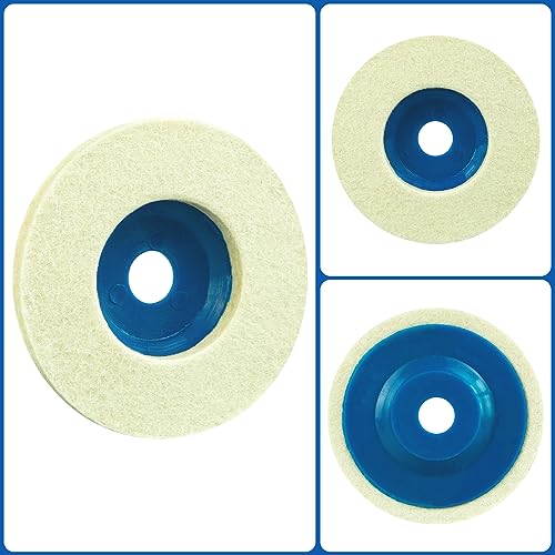 SALI Polishing Hoods Pack of 10 Angle Grinder Wool Buffing Disc 125 mm Polishing Attachment Angle Grinder Buffing Disc Flex Polishing Discs Sanding Sanding Tool for Glass, Ceramic, Plastic, Car
