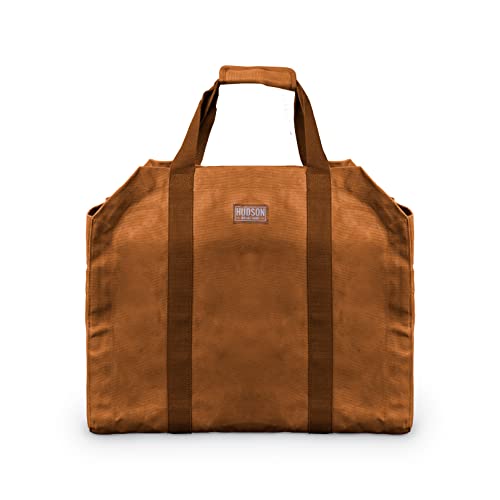 Hudson Durable Goods Deluxe Waxed Canvas Apron and Firewood Carrier Bag Bundle