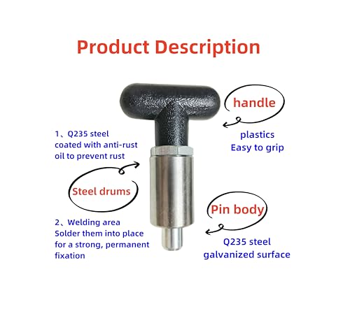 Handle Spring-Loaded Pull pins, Steel Spring plungers/Dowel pins, Handle Pull Rod knobs, Screw Locks with Platform (T-Handle 1/4in-2Pcs) T-handle 1/4in-2Pcs