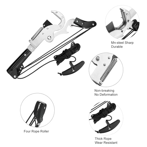 Sharp Garden Tree Pruner Head with Two Blades,24 inch Large High-Altitude Heavy Duty Shear Fruit Picker Saw Tree Trimmer Clipper Tool Fit for 0.88 inch to 1 inch Diameter pole (Without Pole)