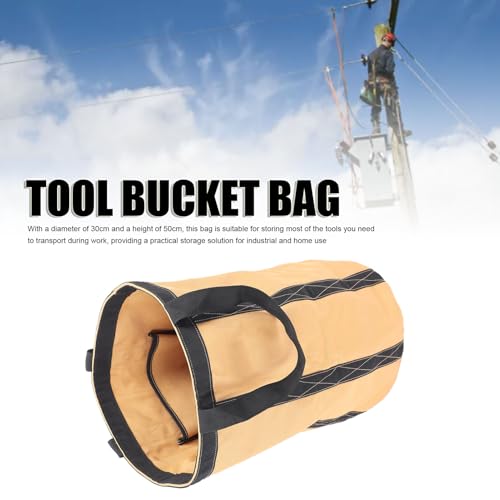Luqeeg Tool Bucket Bag, Heavy Duty Tool Organizer, Portable Electrician Storage Organizer, 30kg Capacity Oxford Fabric 50 X 30cm for Garden Construction Carpenter Electrician