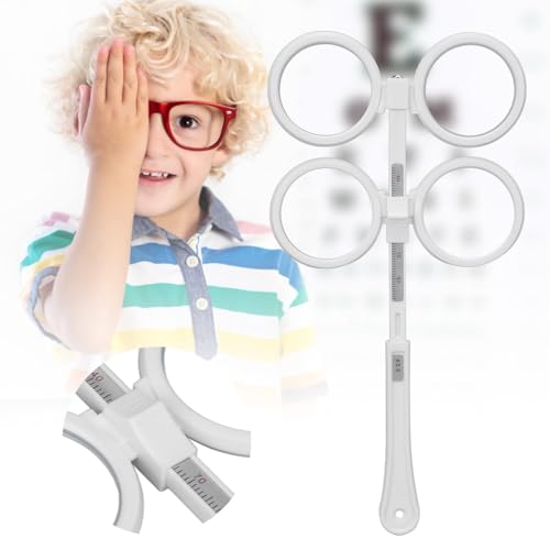 Plastic Optical Flipper, Adjustable Optometry Flip Lens Instrument, Eye Holder, Eye Trainer Occluder with Vision Test Card for Amblyopia (White)
