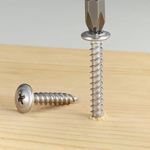 Black Wood Screws Phillips Modified Truss Head Assortment Kit 450PCS, Stainless Steel 410 Quick Self Tapping Screws for Wood Metal, #8 x 1/2",5/8",3/4",1",1-1/4",1-1/2",2" #8 450PCS Black