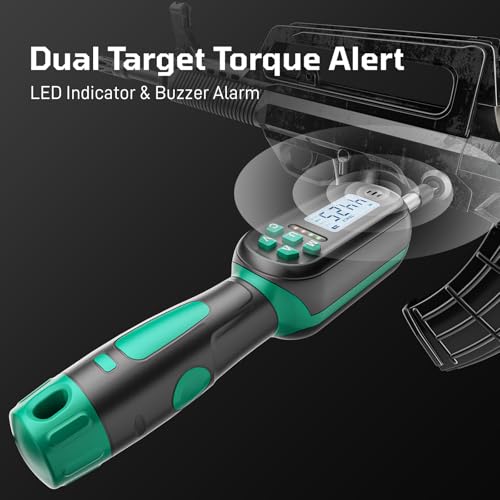 Digital Torque Screwdriver, 3.54–70.81 in‑lb / 0.4–8 N·m, 1/4″ Drive Ratchet Torque Screwdriver Set with Buzzer & LED Indicator – Includes 19 Bits, 5 Short Sockets, Adapter and Batteries