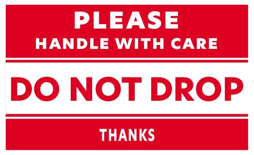 ChromaLabel 3 x 5 Inch Handle with Care Imprinted Shipping Handling Labels, 500 Roll 3" x 5" 500/Roll