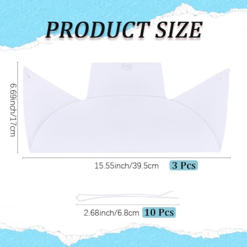 CREATCABIN Pack of 3 White Nurse Hat with Headband Nurse Cap Cotton Women's Nurse Hat with 10 Hair Clips for Nurses Outfit Party Cosplay Halloween White-3pcs