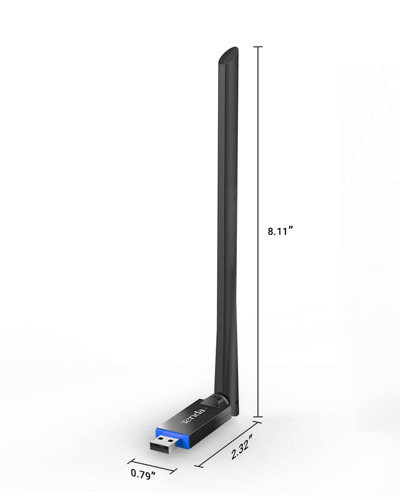 Tenda AX900 WiFi Adapter WiFi 6- Dual-Band 600Mbps 5GHz/ 286Mbps 2.4GHz, 6dBi High Gain Antenna, Wireless WiFi Adapter for Windows 11/10/7 USB WiFi Dongle (U11Pro)