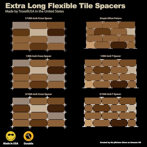 Daddy Long Leg Tee 3/16" Tile Spacers - 750 Pieces - Reusable Jar