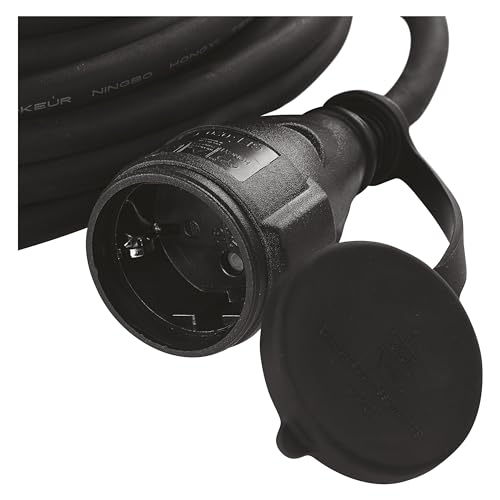 EMOS extension cable 5 m Schuko, rubber extension cable for outdoor use IP44, H07RN-F3G 1.5 mm2 5 metres Single