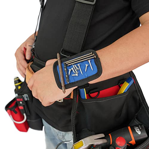 MELOTOUGH Magnetic Suspenders Tool Belt Suspenders with Large Moveable Phone Holder, Pencil Holder, Adjustable Size Suspenders + Tool Holster Cordless Drill Holster Tool Belt Hook with Metal Clip