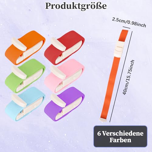 Pack of 6 Storage Tube Blood Removal Highly Flexible Tourniquet with Quick Closure, 15.78 x 0.98 Inch Tear-Resistant Vein Trap for Medical Nurse Tourniquet for Camping, Hiking, Outdoor Sports (6 Colors) 6SE (light color)