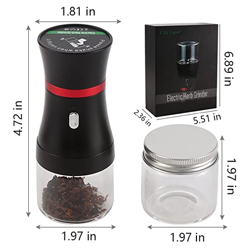 Electric Herb and Spice Grinder, Rechargeable Grinder with Stainless Steel Six-Blade Blade
