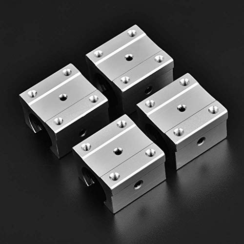 4Pcs SBR16UU Aluminum Linear Ball Bearing Slide Block Units 16mm Open Linear Motion Bearing Block Linear Rail Bearing Block for CNC