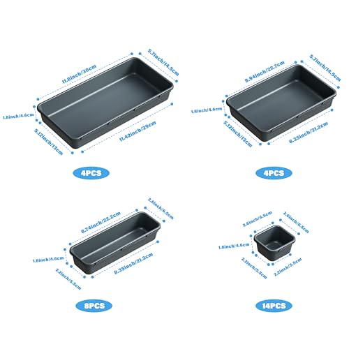 Gonice 30PCS Drawer Organizer Bins,Black Desk Drawer Organizer Tray 30 PCS black