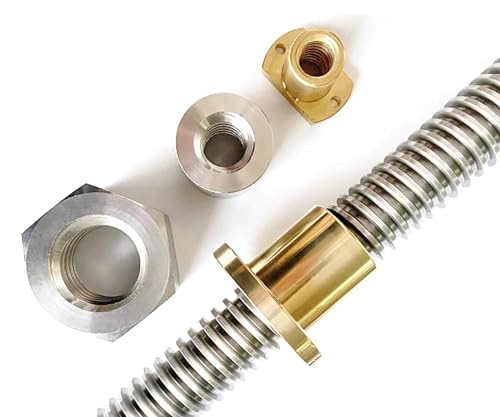 1 Piece T8 8 mm T8 x 8 Tr8 x 8 Threaded Spindle 500 mm Length with T8 Brass Nut (Acme Thread, Lead Screw Diameter: 8 mm, Pitch: 2 mm, Lead 8 mm, 4 Start) Used in 3D Printer Z Axis L: 500mm 1 x Tr8 x 8