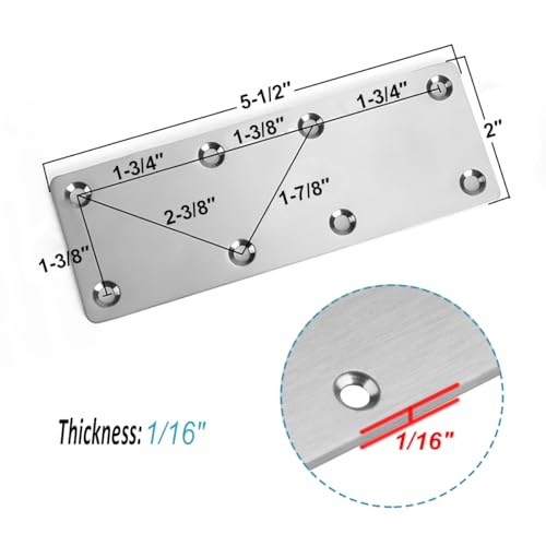 10 Pack 5-1/2" x 2" Flat Mending Plate, Stainless Steel Metal Bracket