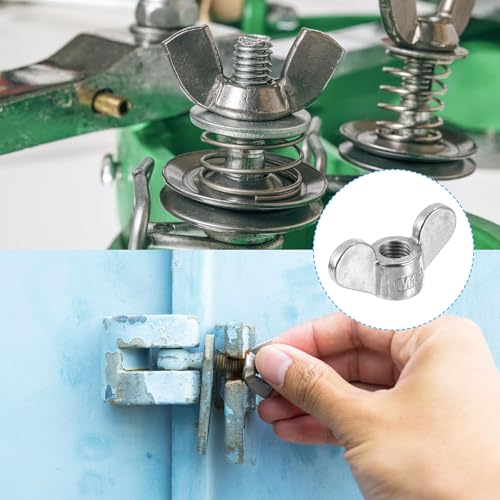 uxcell M16x2.0mm Wing Nut 10 Pcs, 304 Stainless Steel Butterfly Wing Nuts Fasteners Parts Hand Twist Tighten Wing Nuts for Machinery Electronic Equipment DIY, Silver