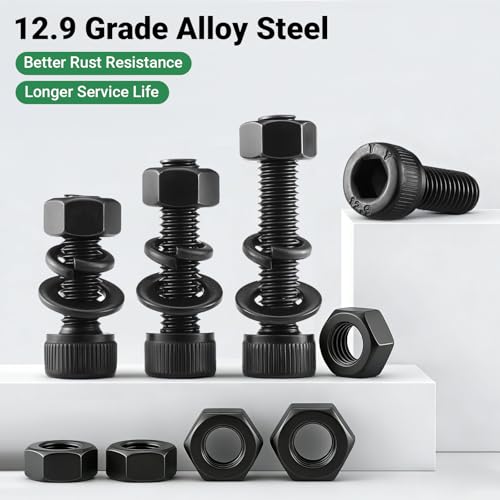 M4 Screw Kit 416PCS, M4 Screws Assortment Kit, Hex Socket Head Cap Bolts M4x 8/12/16/20/25/30mm