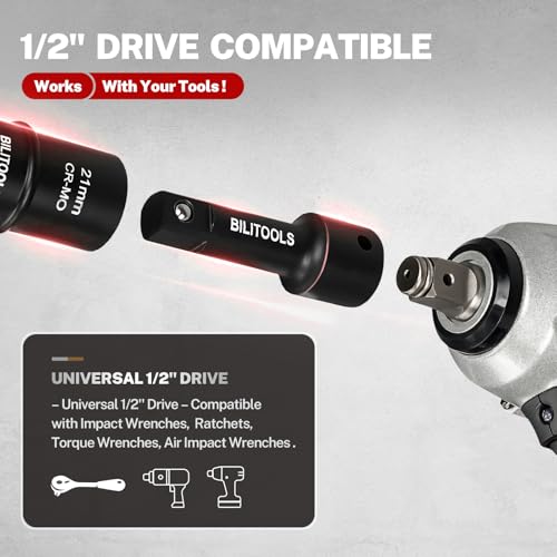 BILITOOLS 1/2 inch Drive Impact Lug Nut Socket Set