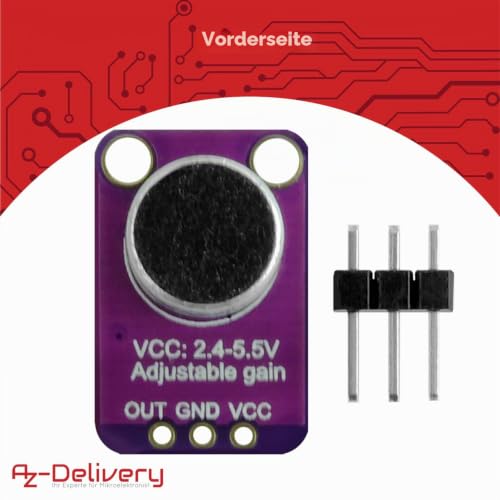 AZDelivery 5 x GY-MAX4466 Electret Microphone Amplifier, Microphone Amplifier Breakout Sensor MAX4466 Compatible with Arduino and Raspberry Pi Includes E-Book!