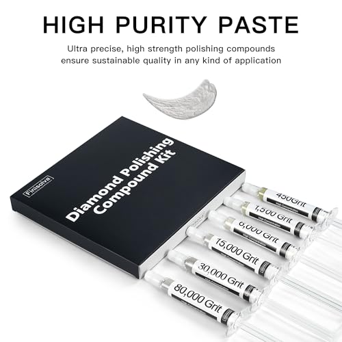 Wool Felt Polishing Wheel Kit with Diamond Polishing Compound, 100PCS Rotary Tool Buffing Set with 1/8" Shank Mandrels and 6 Diamond Paste Syringes for Metal, Jewelry, Glass, Watches