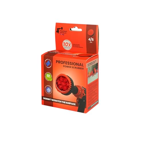Premium Drill Brush, Stiff 2in1 10cm, Red, Outdoor and Garden