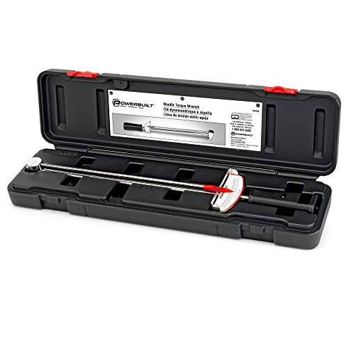 Powerbuilt 1/2-Inch Drive Needle Torque Wrench, Beam Torque Wrench 0-150 Foot/Pounds and 0-20 Meter/Kilograms, High Visibility Markings for Easy Readings - 944050