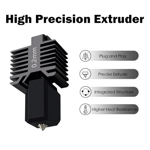 HzdaDeve Updated 0.2 mm P1S/P1P Hotend Hot End Full Assembly Print Head Hardened Steel Nozzle Extruder Ceramic Heating Cartridge Rod Thermistor Kit Replacement for Bambu Lab P1S P1P Series 0.2MM P1S/P1P Hotend