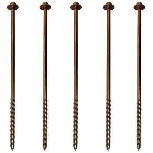(25) 10" - Zinc Coated Rust Resistant Timber Tie - Heavy Duty 1/4" - Hex Head Structural Screw - 5/8" Wide Flange Head with coarse Thread for Secure Hold - Heavy Duty 3/16" Shank for Extra Strength