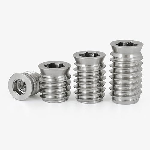 Threaded Inserts for Wood, Screw in Nut Fastener Connector, Steel Hex Drive Nut Inserts for Home Office Furniture (Silver, 1/4"-20 x25mm-100pcs) Silver 1/4"-20 x 0.98" 100