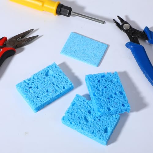 Pack of 20 Cleaning Sponge, Replacement Sponge, Soldering Sponge, Thick Soldering Tip Cleaning Sponge, Industrial Sponges, Soldering Iron Cleaning Sponge for Workbenches and Workshops, 40 x 60 x 10 mm