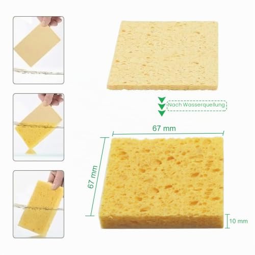 Pack of 20 Professional Soldering Sponge Cleaning Sponge Soldering Iron (6.7 x 6.7 x 1 cm), Cleaner Sponges for Soldering Tips, Soldering Tip Cleaner Sponge & Soldering Tip Reactivator, Soldering Accessories & Soldering Accessories 6,7*6,7*1 cm