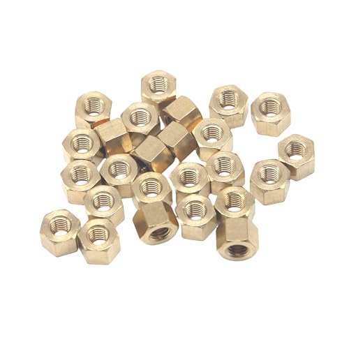 HFS(R) Thread Hex Nuts 3/8"-16, Solid Brass Hex Nut (100PCS/Pack) 100
