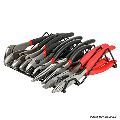 ARES 62004 2-Pc Black 10-Slot Plier Rack Set - Tool Drawer Organizer 2-Piece 10-Slot Plier Rack Set