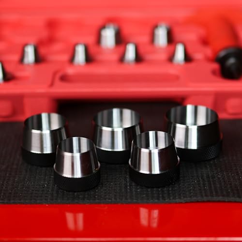 ABN Hollow Punch Kit Leather Punches Tools Hole Punch Set Gasket Punch Set Gasket Cutter 3/16 to 1-3/8in (5-35mm)