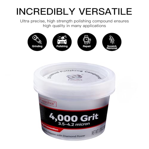 Diamond Polishing Compound 4000 Grit 50g with 100PCS Wool Felt Buffing Wheel Kit, 1/8" Shank Mandrels, Felt Wheels & Mounted Bits for Metal, Jewelry, Glass, Watches, Stone, Chrome