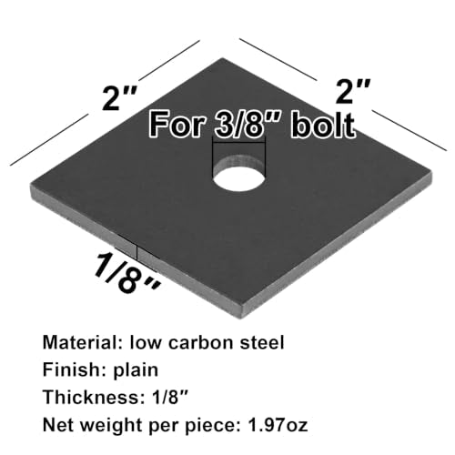 GBGS 20 Pack 3/8" Square Plate Washer,1/8" Thick