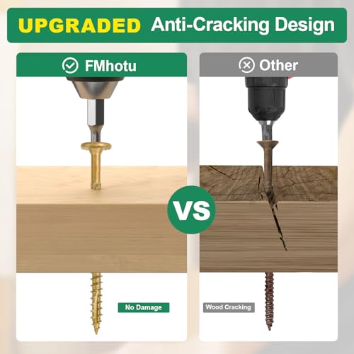 10 Inch Heavy-Duty Outdoor Deck Screws #14 x 10" Tan 50
