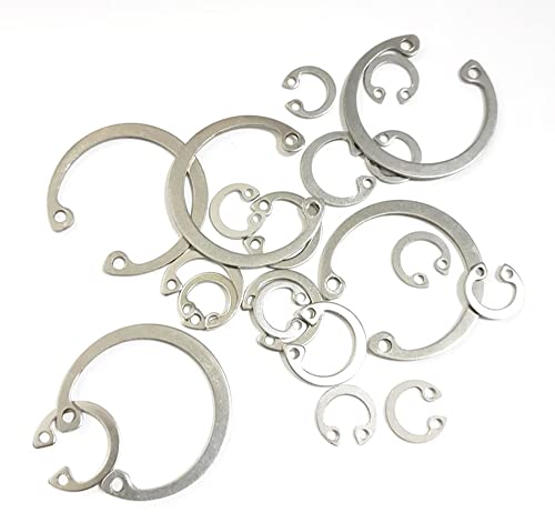 200Pcs 8mm 10mm 12mm 14mm 16mm 18mm 20mm 22mm 24mm 26mm Metric 304 Stainless Steel Internal Snap Ring, Circlip Retaining Ring Assortment Kit