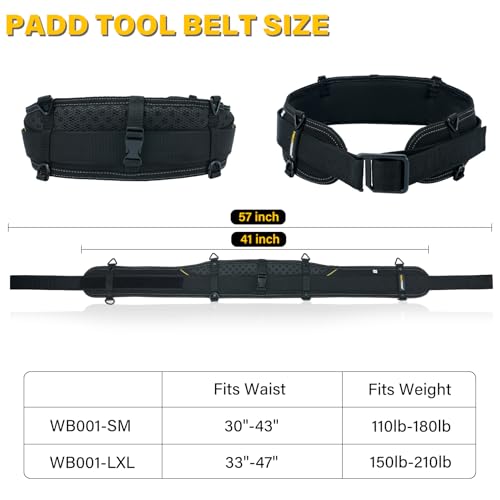 MELOTOUGH Construction Work Belt Padded Suspender Tool Belt Suspenders,and Padded Tool Belt,Electrician Tool Belt