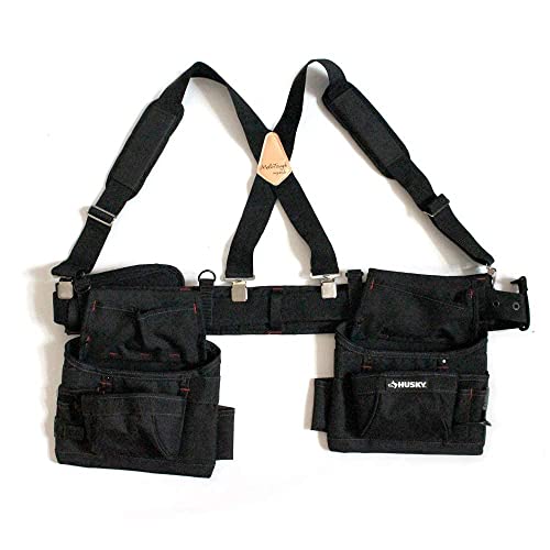 MELOTOUGH Padded Tool Belt Work Suspenders With Super Strong Clip + Tool Holster Cordless Drill Holster/Hook Single