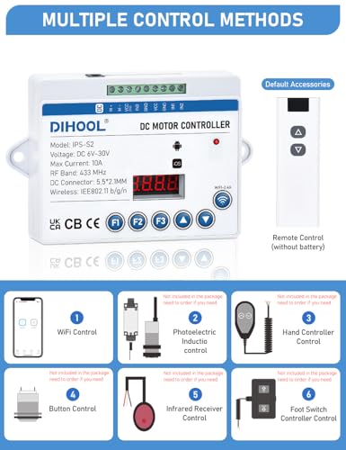 DIHOOL DC Motor Controller for Linear Actuators, 6V-30V DC Smart Switch WIFI Controller actuator controller