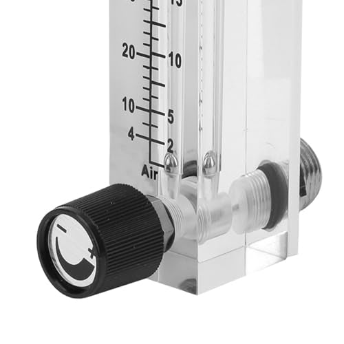 LZM-6T Adjustable Gas Flow Meter Panel Type Flow Meter Instrument Brass Socket / 4 Inch for Oxygen/Air/Gas 2-20LPM / 4-40SCFH