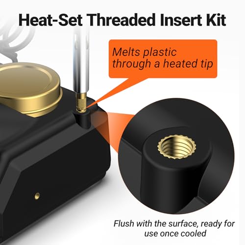 Preciva Threaded Inserts Soldering Tips Set, 6-Piece Soldering Tips for Thread Insert + 130-Piece Thread Inserts M2/M3/M4/M5/M6/M8