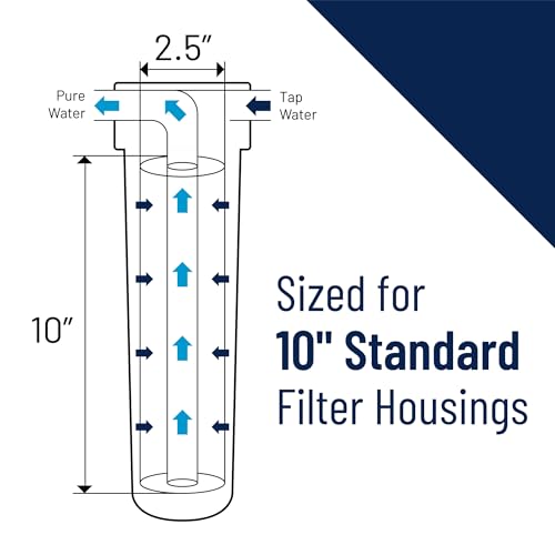 Pentair Pentek R50071 10" x 2.5" Filter Housing, Pressure Relief Clear (Dura)