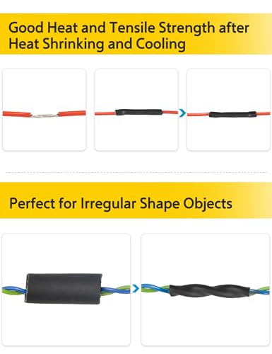 Heat Shrink Tubing 2 m 4:1 Diameter 12/16/20/32/40 mm | Heat Shrink Tubes with Adhesive, Heat Shrink Tubing Black (Diameter 32 mm 2