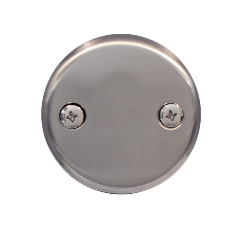 Westbrass 597244-07 White 1-1/2" Tubular Pull & Drain Bath Waste Drain Kit with 2-Hole Overflow Faceplate, Satin Nickel 1 Pack