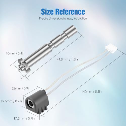 Hotend Kit for Anycubic Kobra 3 Max & Kobra 3 Max Combo, 0.4mm Hardened Steel Nozzle Replacement, 3D Printer Accessories