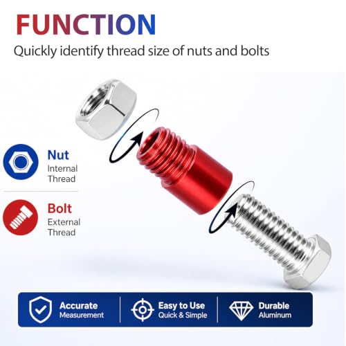 76Pcs Thread Gauge, Inch & Metric Nut Bolt Thread Checker Tool 76 PCS